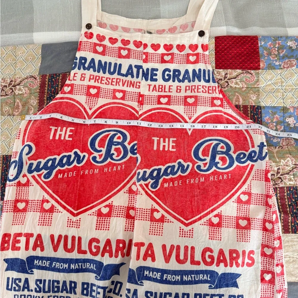 Vintage Style Sugar Beet Feed Sack Overall Dress – Boutique – One Size - Picture 9 of 13